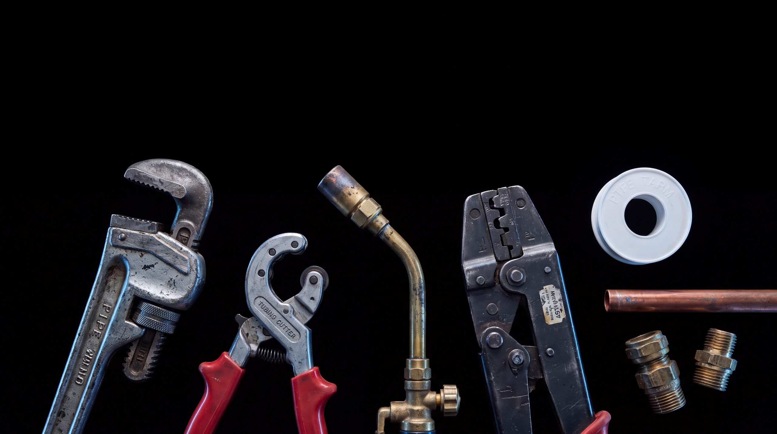 Hand tools laid out before a job